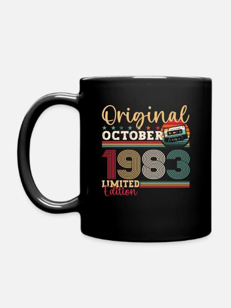40e anniversaire Octobre Millésime 1983 Cassette - Mug uni - noir