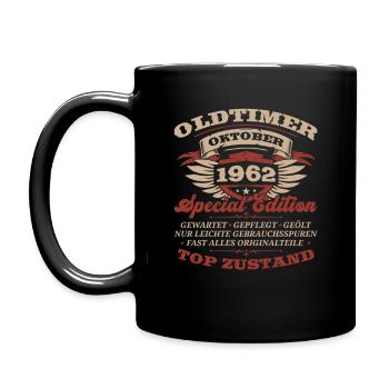 61. Geburtstag Oldtimer Oktober Jahrgang 1962 - Tasse einfarbig - Schwarz - Links