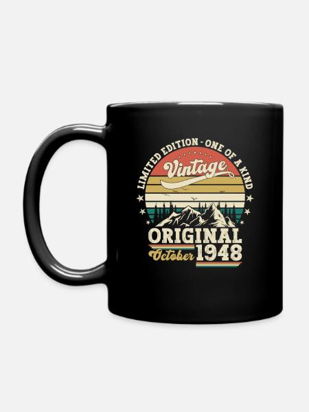 Octobre Millésime 1948 75e anniversaire Cadeau Homme - Mug uni - noir