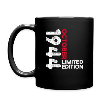 80e anniversaire mari Original octobre Vintage 1944 - Mug uni - noir - Gauche