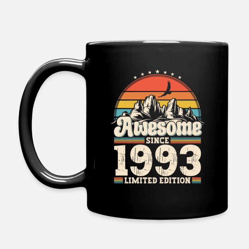 30. Geburtstag Mann Jahrgang 1993 Vintage Retro - Tasse einfarbig - Schwarz
