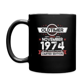 49ème Anniversaire Voiture Classique Novembre Millésime 1974 - Mug uni - noir - Gauche