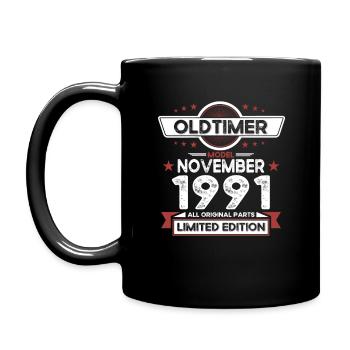 32e anniversaire voiture classique novembre vintage 1991 - Mug uni - noir - Gauche