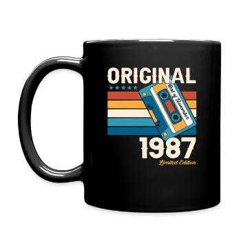 36e anniversaire Cassette Novembre Vintage 1987 - Mug uni - noir - Gauche