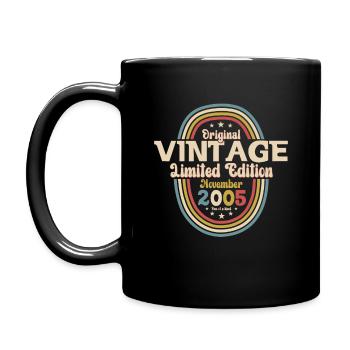 18ème Anniversaire Millésime Novembre Millésime 2005 - Mug uni - noir - Gauche