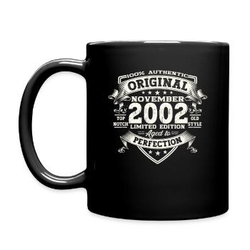 21st Birthday Original November Vintage 2002 - Full Colour Mug - black - Left