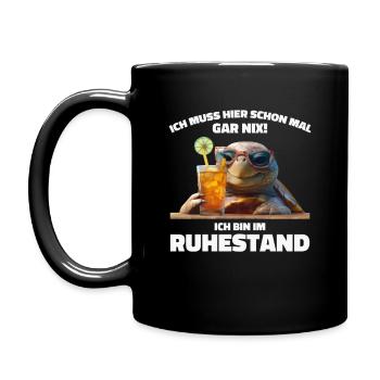 Rentner Rentnerin Rente Geschenk Ruhestand - Tasse einfarbig - Schwarz - Links