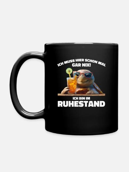 Rentner Rentnerin Rente Geschenk Ruhestand - Tasse einfarbig - Schwarz