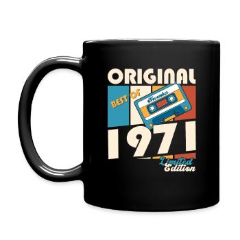 52e anniversaire Cassette Novembre Vintage 1971 - Mug uni - noir - Gauche