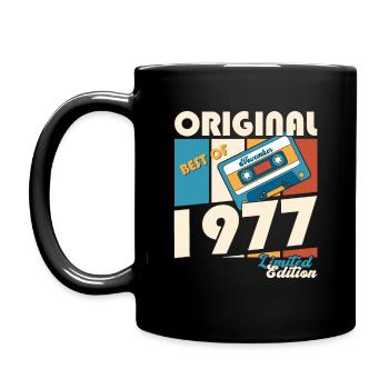 46e anniversaire Cassette novembre Vintage 1977 - Mug uni - noir - Gauche