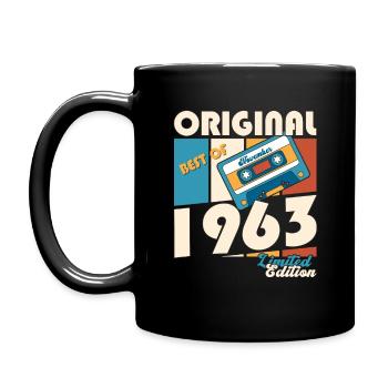 Cassette du 60e anniversaire novembre Vintage 1963 - Mug uni - noir - Gauche