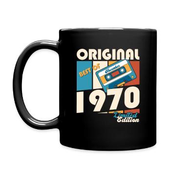 56e anniversaire Cassette novembre Vintage des années 1970 - Mug uni - noir - Gauche