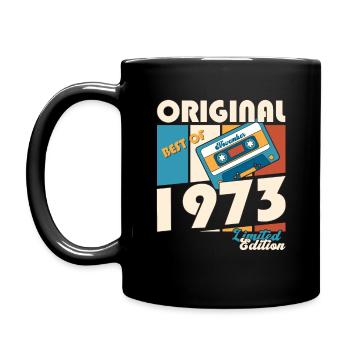 50e anniversaire Cassette novembre Vintage 1973 - Mug uni - noir - Gauche