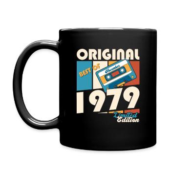 44e anniversaire Cassette Novembre Vintage 1979 - Mug uni - noir - Gauche
