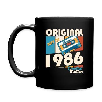 37e anniversaire Cassette Novembre Vintage 1986 - Mug uni - noir - Gauche