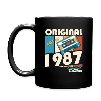36e anniversaire Cassette Novembre Vintage 1987 - Mug uni - noir - Gauche
