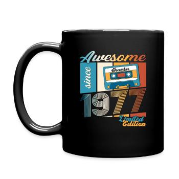 46e anniversaire Cassette décembre Vintage 1977 - Mug uni - noir - Gauche