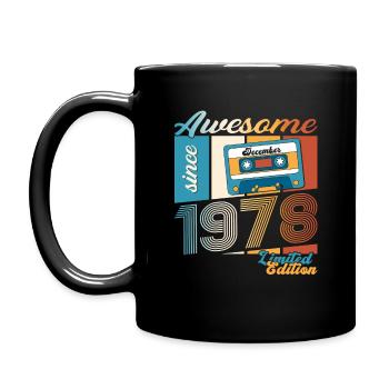 45e anniversaire Cassette décembre Vintage 1978 - Mug uni - noir - Gauche