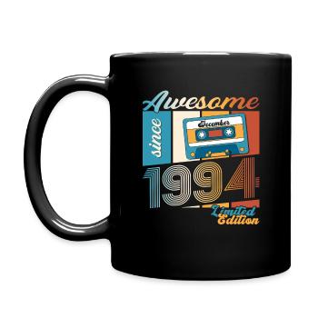 Cassette 29e anniversaire décembre Vintage 1994 - Mug uni - noir - Gauche