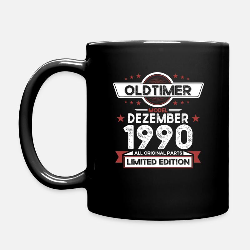 33. Geburtstag Oldtimer Dezember Jahrgang 1990 - Tasse einfarbig - Schwarz