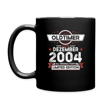 19. Geburtstag Oldtimer Dezember Jahrgang 2004 - Tasse einfarbig - Schwarz - Links