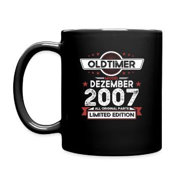 16. Geburtstag Oldtimer Dezember Jahrgang 2007 - Tasse einfarbig - Schwarz - Links