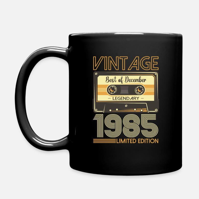 38e anniversaire Cassette décembre Vintage 1985 - Mug uni - noir