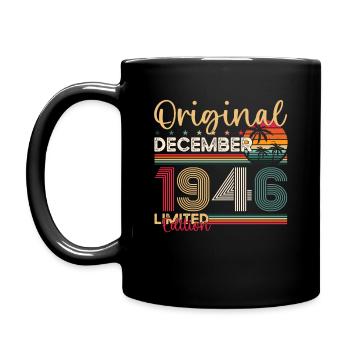 77e anniversaire Original Décembre Né 1946 - Mug uni - noir - Gauche