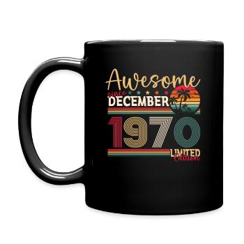 53e anniversaire décembre Vintage des années 1970 génial - Mug uni - noir - Gauche