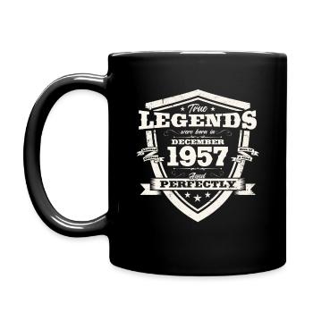 66e anniversaire décembre Né en 1957 - Mug uni - noir - Gauche