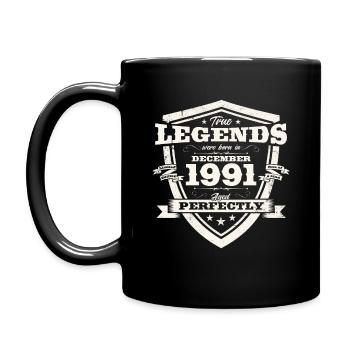 December Vintage 1991 32nd Birthday Legend - Full Colour Mug - black - Left