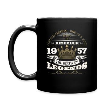 66e anniversaire décembre Né en 1957 - Mug uni - noir - Gauche