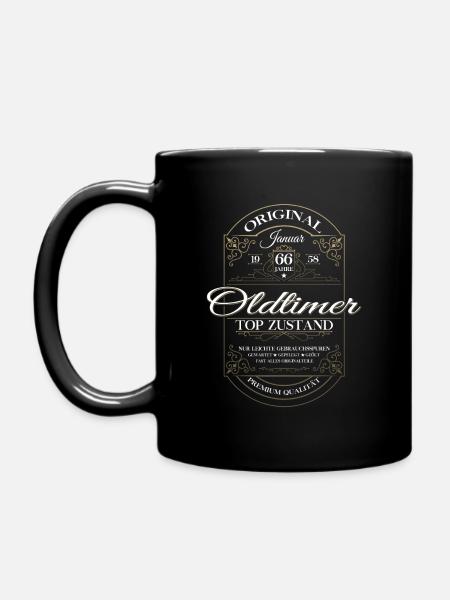 66. Geburtstag Oldtimer Januar Jahrgang 1958 - Tasse einfarbig - Schwarz