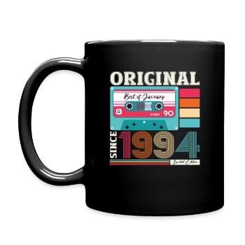 30e anniversaire Cassette janvier Vintage 1994 - Mug uni - noir - Gauche