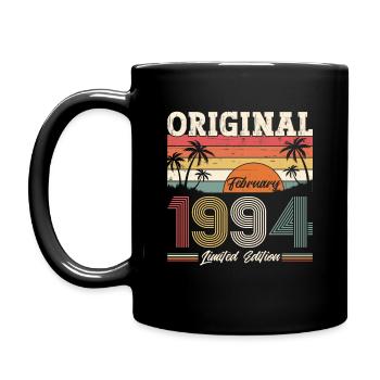 30. Geburtstag Original Februar Jahrgang 1994 - Tasse einfarbig - Schwarz - Links