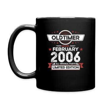 18. Geburtstag Oldtimer Februar Jahrgang 2006 - Tasse einfarbig - Schwarz - Links