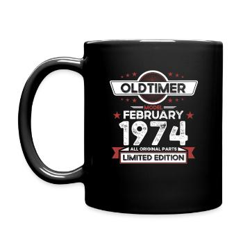 50th Birthday Classic Car February Vintage 1974 - Full Colour Mug - black - Left
