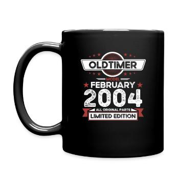 20. Geburtstag Oldtimer Februar Jahrgang 2004 - Tasse einfarbig - Schwarz - Links