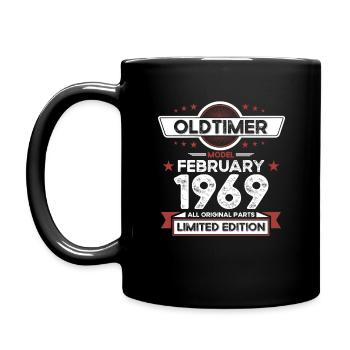 55th Birthday Vintage February Vintage 1969 - Full Colour Mug - black - Left