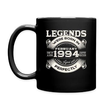 30. Geburtstag Original Februar Jahrgang 1994 - Tasse einfarbig - Schwarz - Links