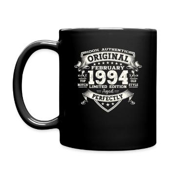 30. Geburtstag Original Februar Jahrgang 1994 - Tasse einfarbig - Schwarz - Links