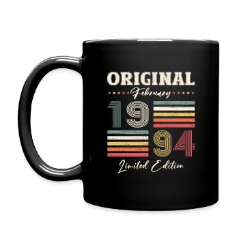 30. Geburtstag Original Februar Jahrgang 1994 - Tasse einfarbig - Schwarz - Links