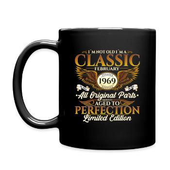 55th Birthday Vintage February Vintage 1969 - Full Colour Mug - black - Left