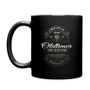80e anniversaire mari Vintage février Vintage 1944 - Mug uni - noir - Gauche