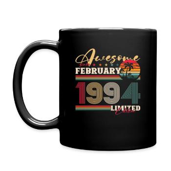 30. Geburtstag Mann Februar Jahrgang 1994 Awesome - Tasse einfarbig - Schwarz - Links
