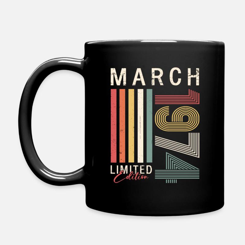 50e cadeau d’anniversaire Original mars 1974 - Mug uni - noir
