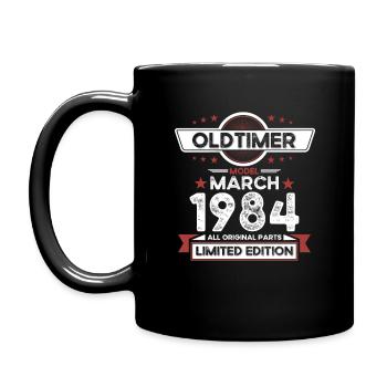 40th Birthday Vintage March Vintage 1984 - Full Colour Mug - black - Left