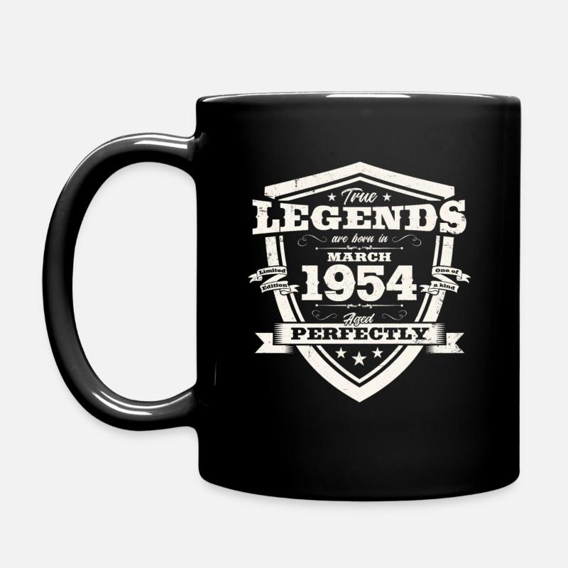 70. Geburtstag Geschenk Mann Original März 1954 - Tasse einfarbig - Schwarz
