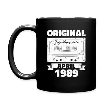 35e anniversaire mari avril Vintage 1989 Cassette - Mug uni - noir - Gauche