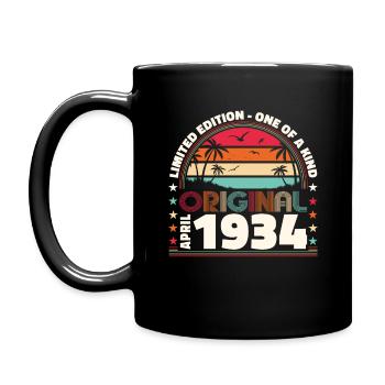 90e anniversaire hommes Original avril Vintage 1934 - Mug uni - noir - Gauche